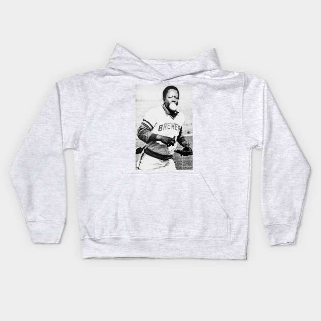 hank aaron Kids Hoodie by Tamie